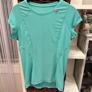 Sweaty Betty Turquoise Short Sleeve Top